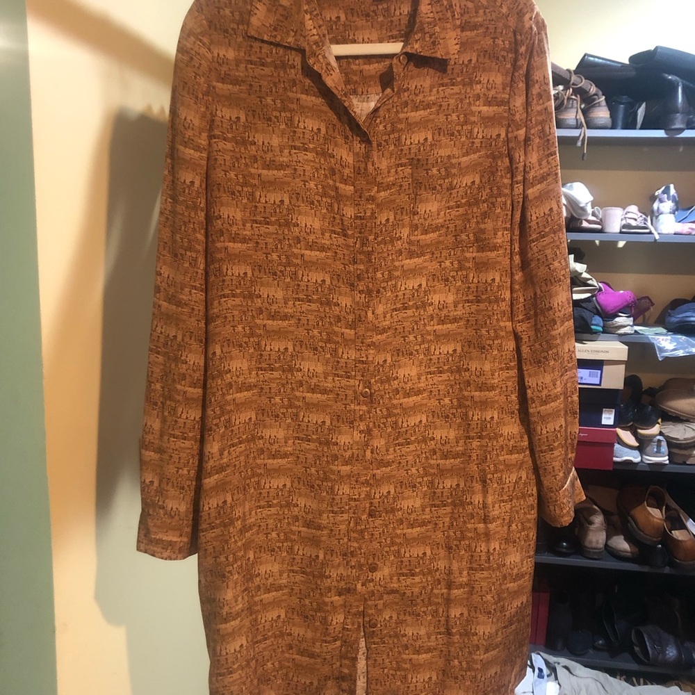 Cork print Diane Von Furstenberg shirt dress.